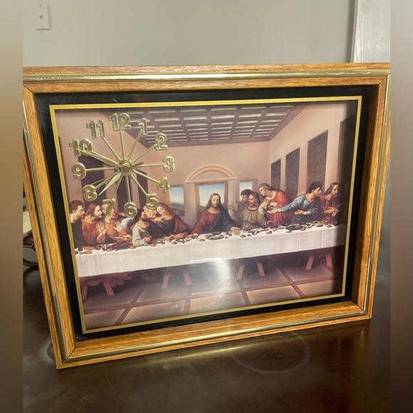 Other - Vintage The Last Supper clock framed Jesus Christ
